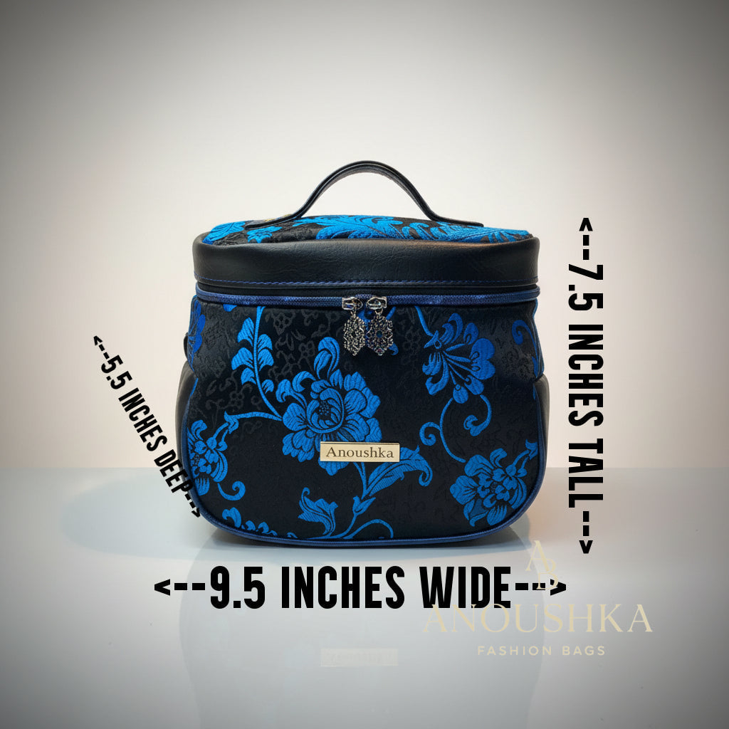 Fernweh luxury vanity cosmetics case (Black/Blue)