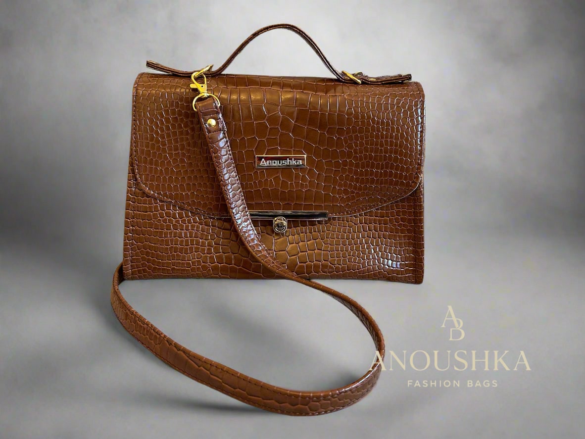 Luxury Crocodile Skin Set — Handbag, Clutch & Glasses Case