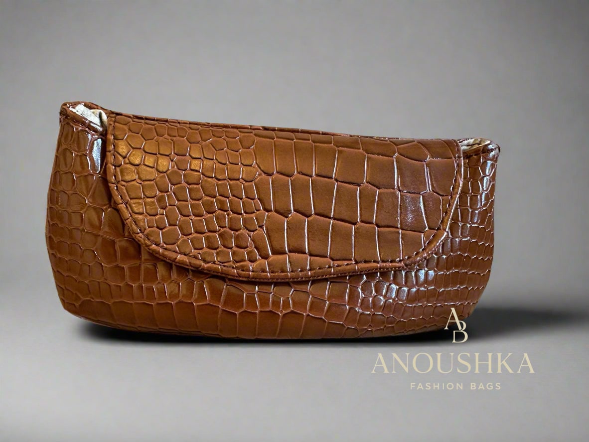 Luxury Crocodile Skin Set — Handbag, Clutch & Glasses Case