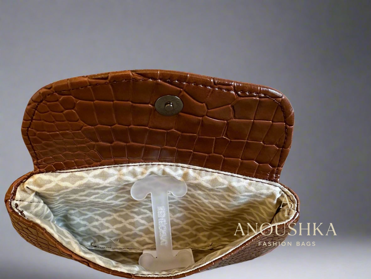 Luxury Crocodile Skin Set — Handbag, Clutch & Glasses Case