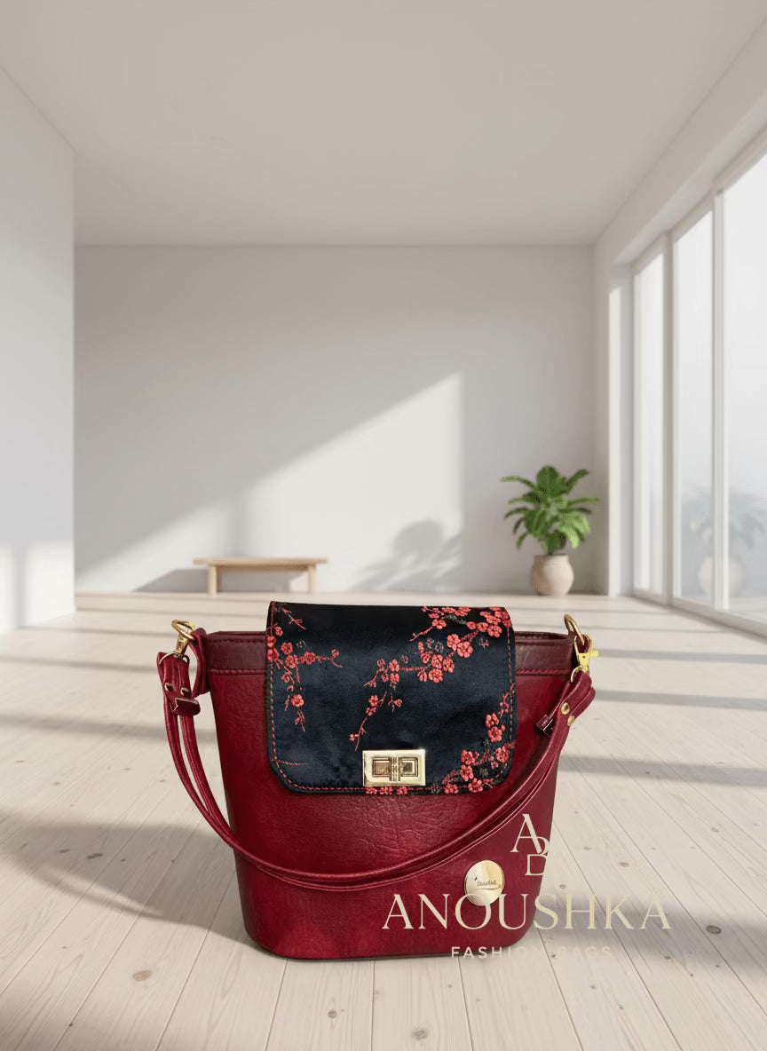 Baby Belle Bucket Bag (Chinese Maroon)