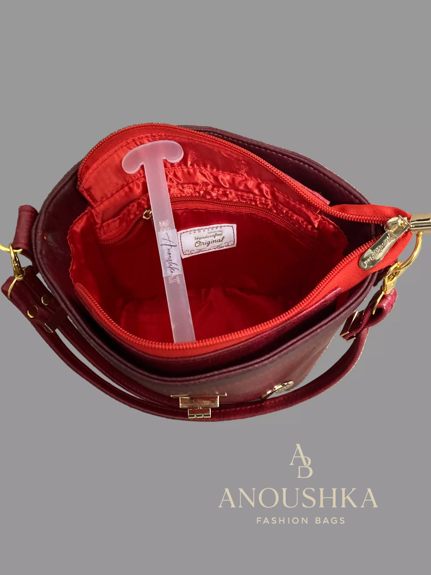 Baby Belle Bucket Bag (Chinese Maroon)