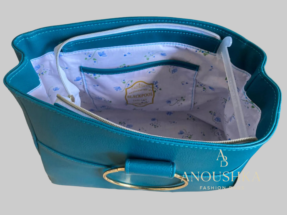Anoushka Halo Luxury Tote Bag (Teal)
