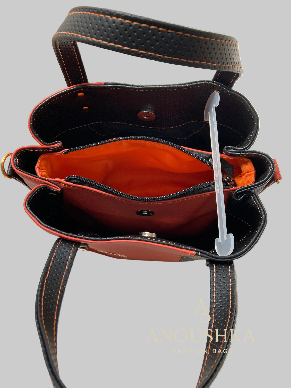 Soraya Divider Handbag (orange/Black)