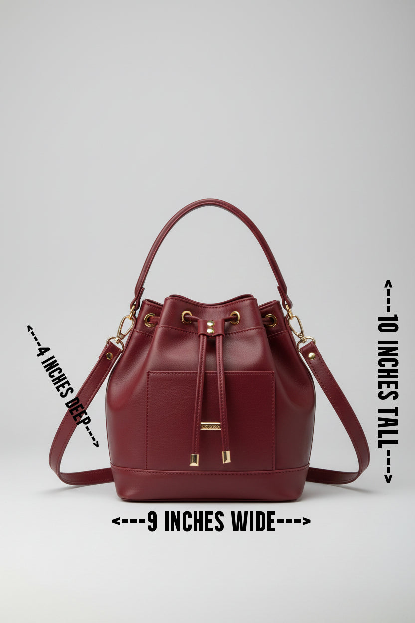 MARZIA Bucket Bag (Maroon)