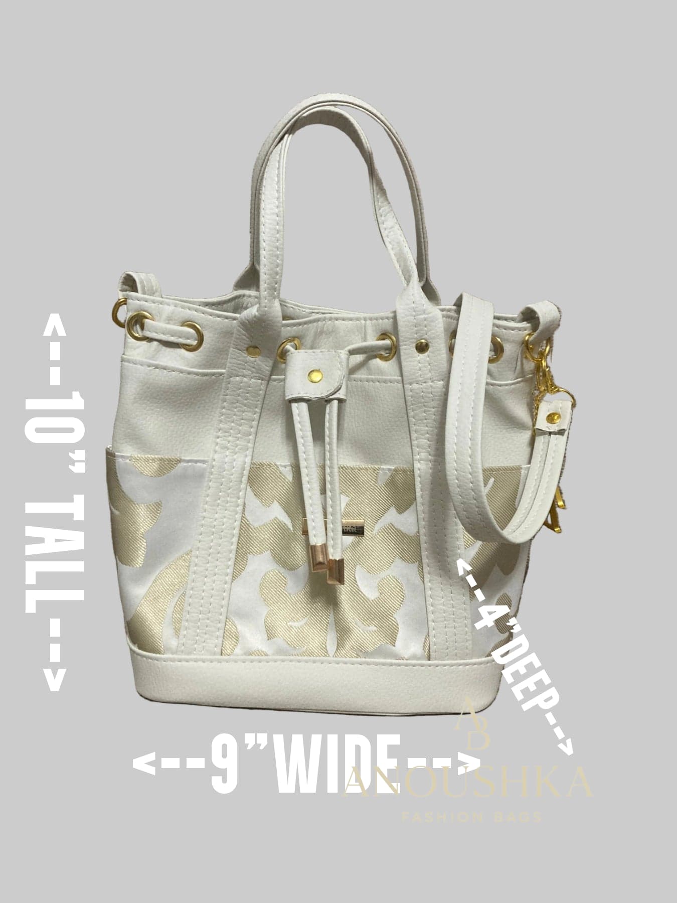 MARZIA Bucket Bag (White&Gold)