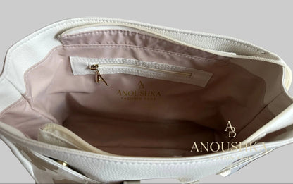 Anoushka Halo Luxury Tote Bag (White)