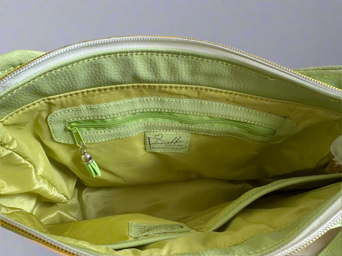 Kiana Pistachio quilted Handbag