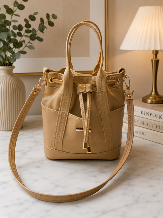 MARZIA Bucket Bag (Beige)