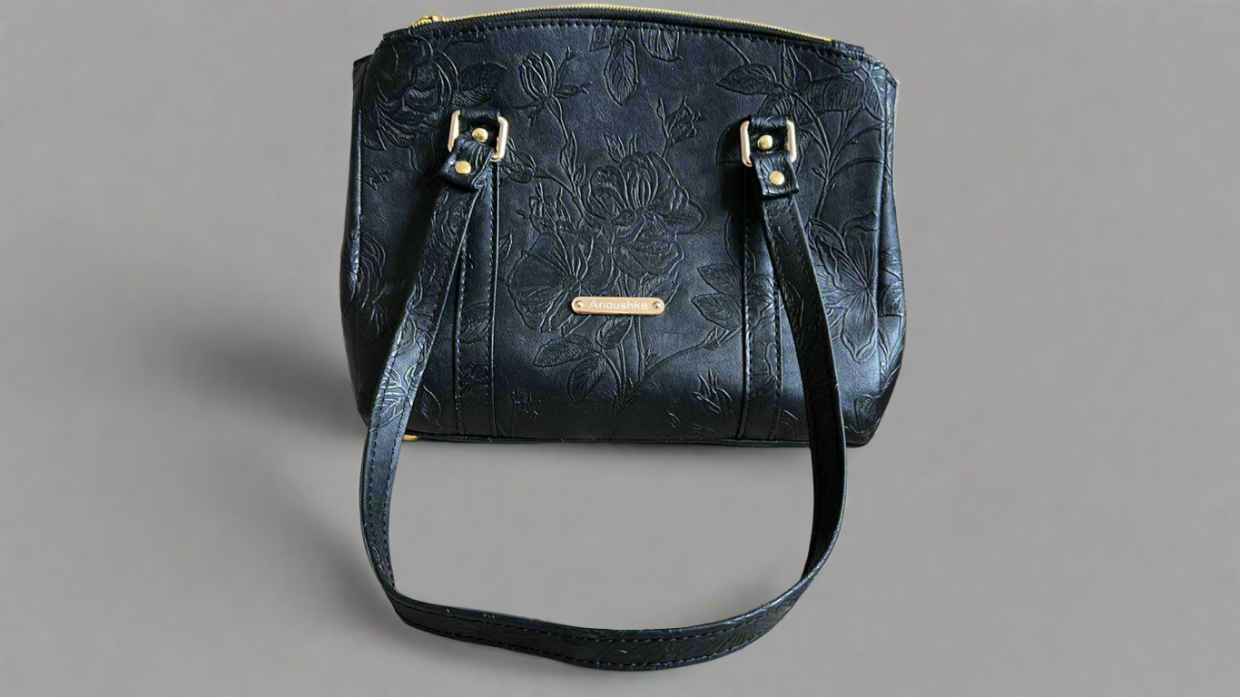 Rowena floral black handbag