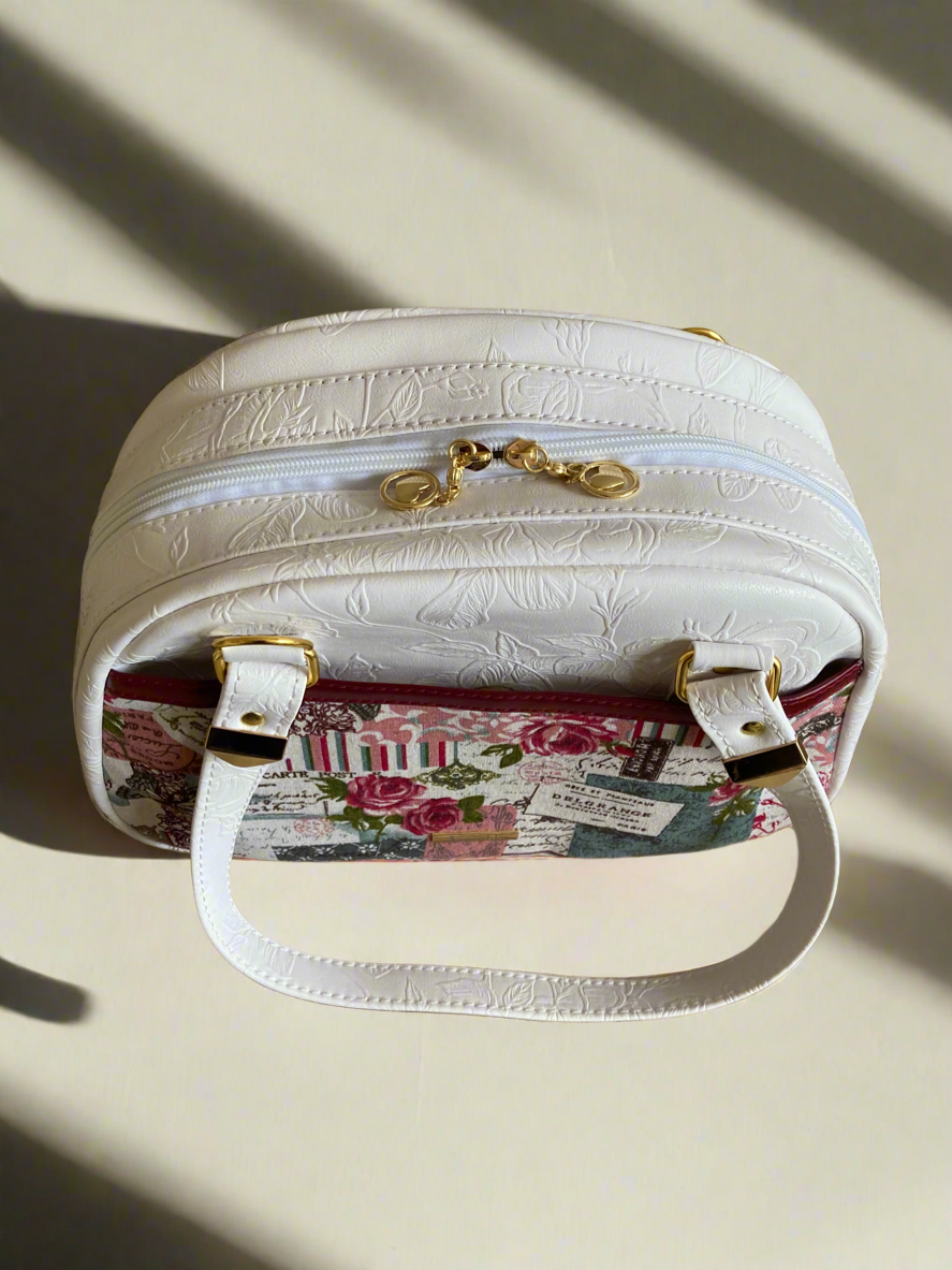 Evie Bowler Handbag white