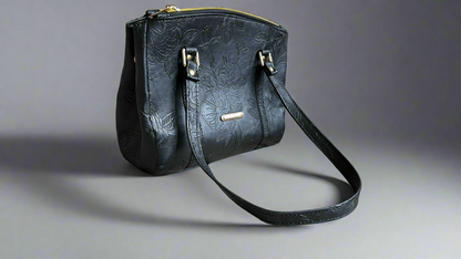 Rowena floral black handbag