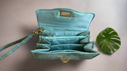 Luxury Set  Green Floral Handbag & Clutch Purse