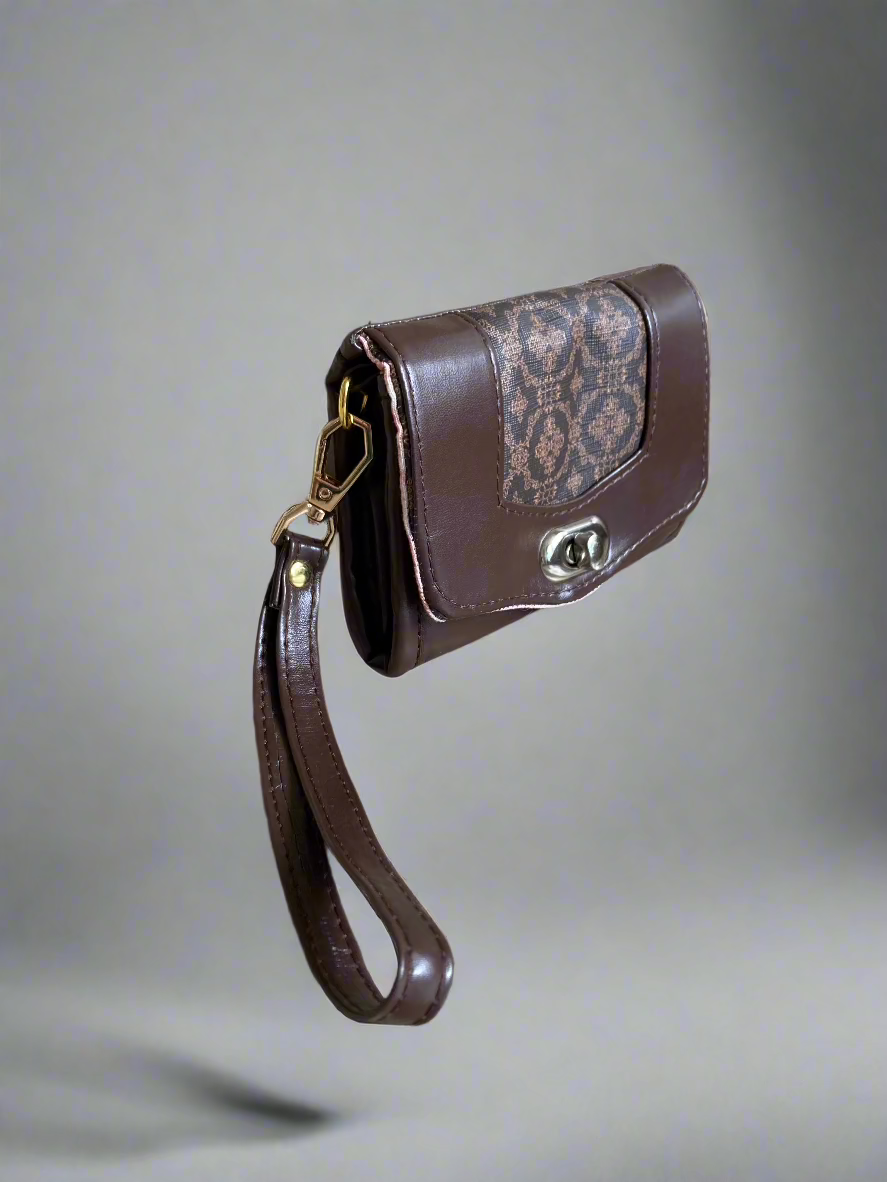Mini Necessary Clutch Wallet Brown