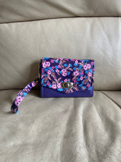Mini Necessary Clutch Wallet purple floral