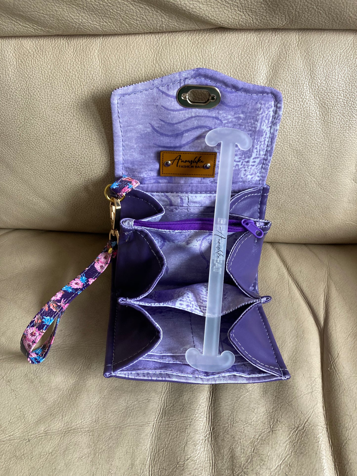 Mini Necessary Clutch Wallet purple floral