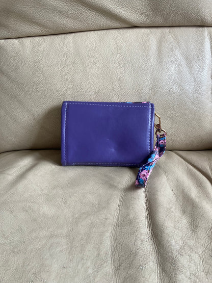 Mini Necessary Clutch Wallet purple floral