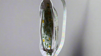 Kiana white quilted hologram accent Handbag