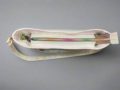 Kiana white quilted hologram accent Handbag