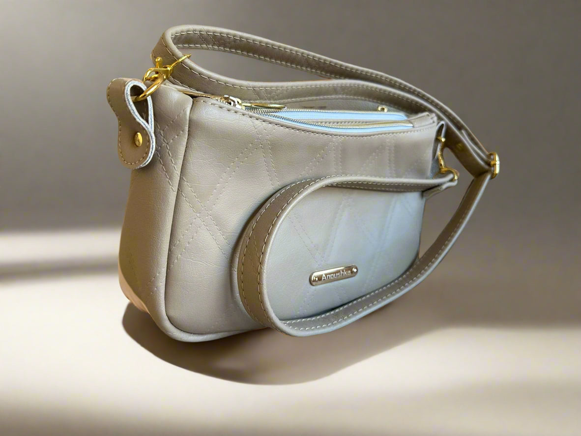 Aries Crossbody Bag (Beige & gold)