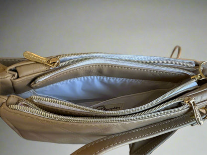 Aries Crossbody Bag (Beige & gold)