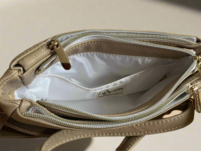 Aries Crossbody Bag (Beige & gold)