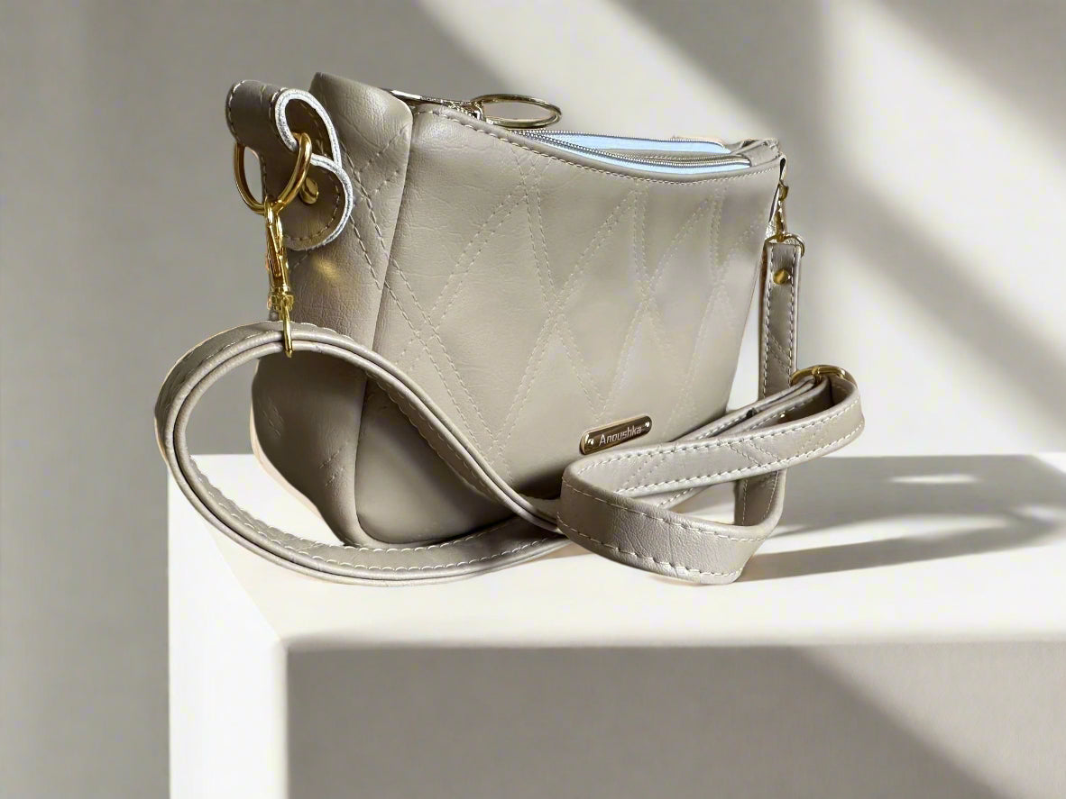 Aries Crossbody Bag (Beige & gold)