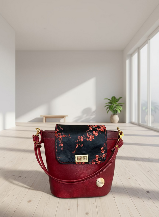 Baby Belle Bucket Bag (Chinese Maroon)