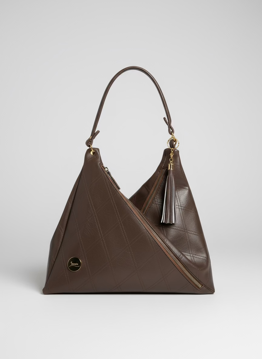 Traudy Triangular Shoulder Bag(Chocolate)