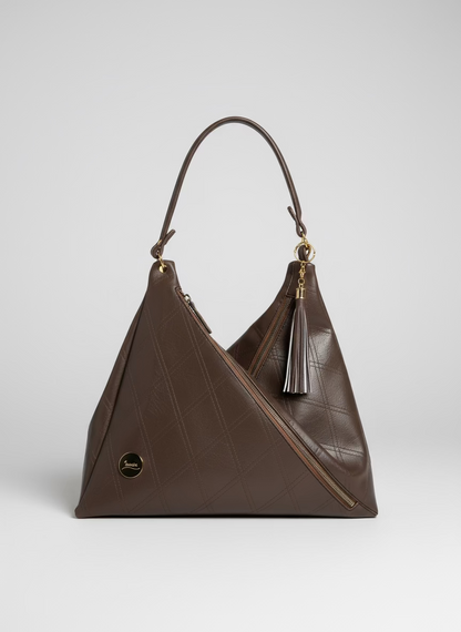 Traudy Triangular Shoulder Bag(Chocolate)