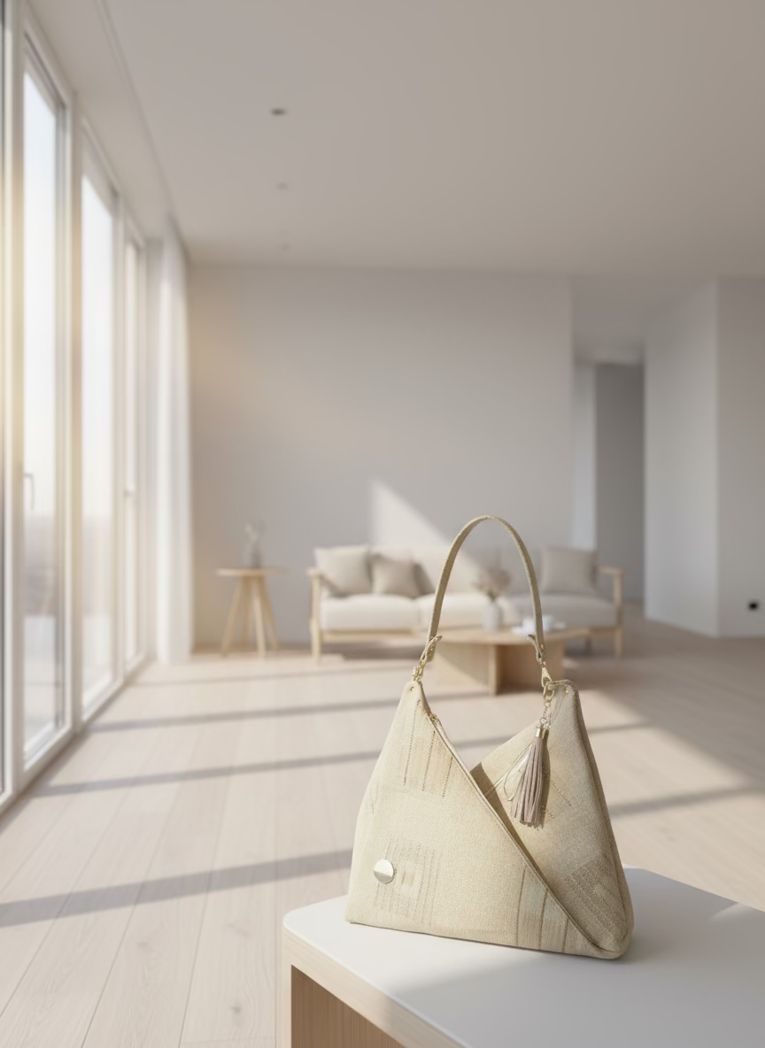 Traudy Triangular Shoulder Bag(Beige)