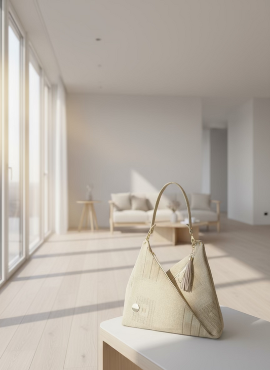 Traudy Triangular Shoulder Bag(Beige)