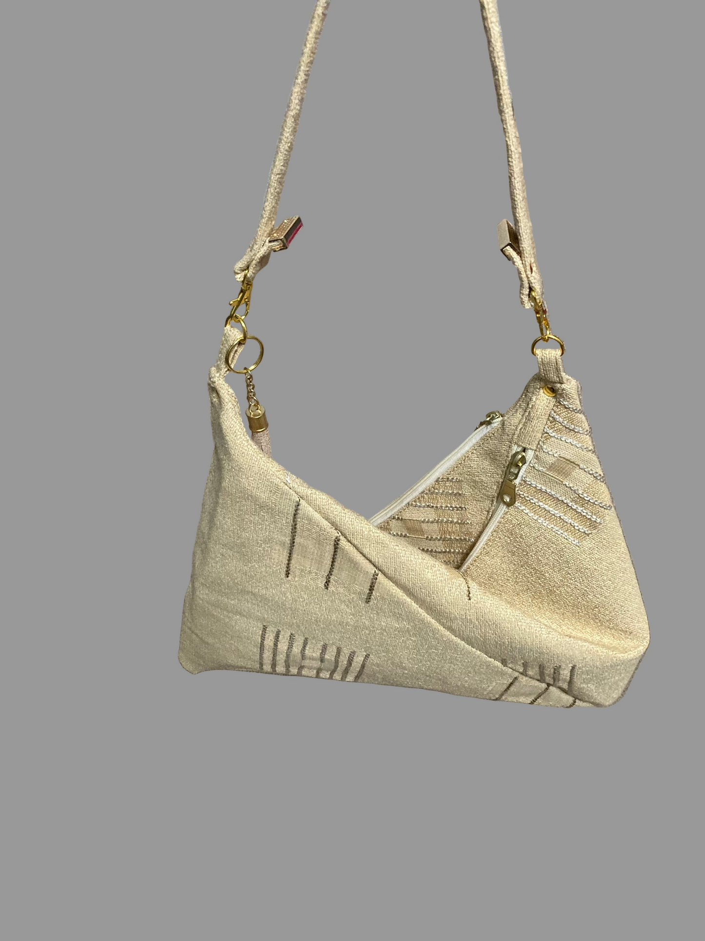 Traudy Triangular Shoulder Bag(Beige)