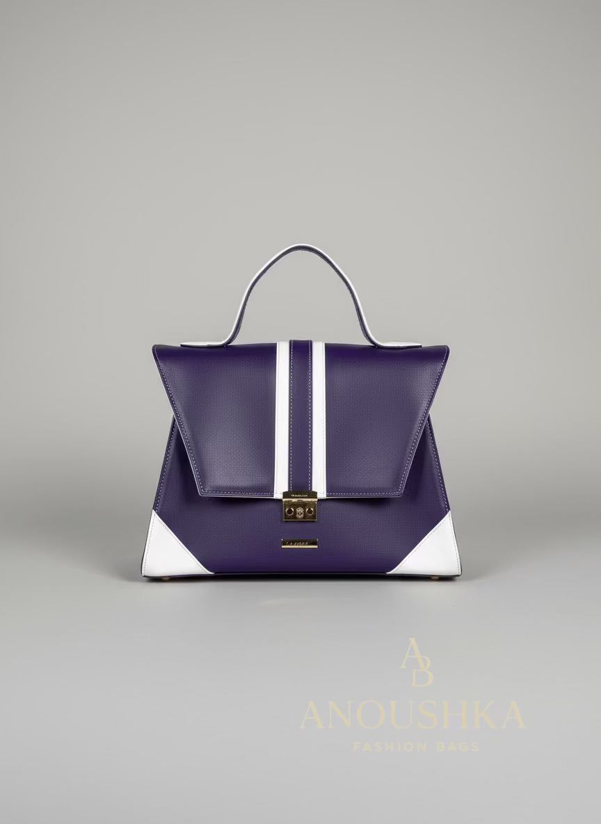 Jasmine Handbag(Purple&White)