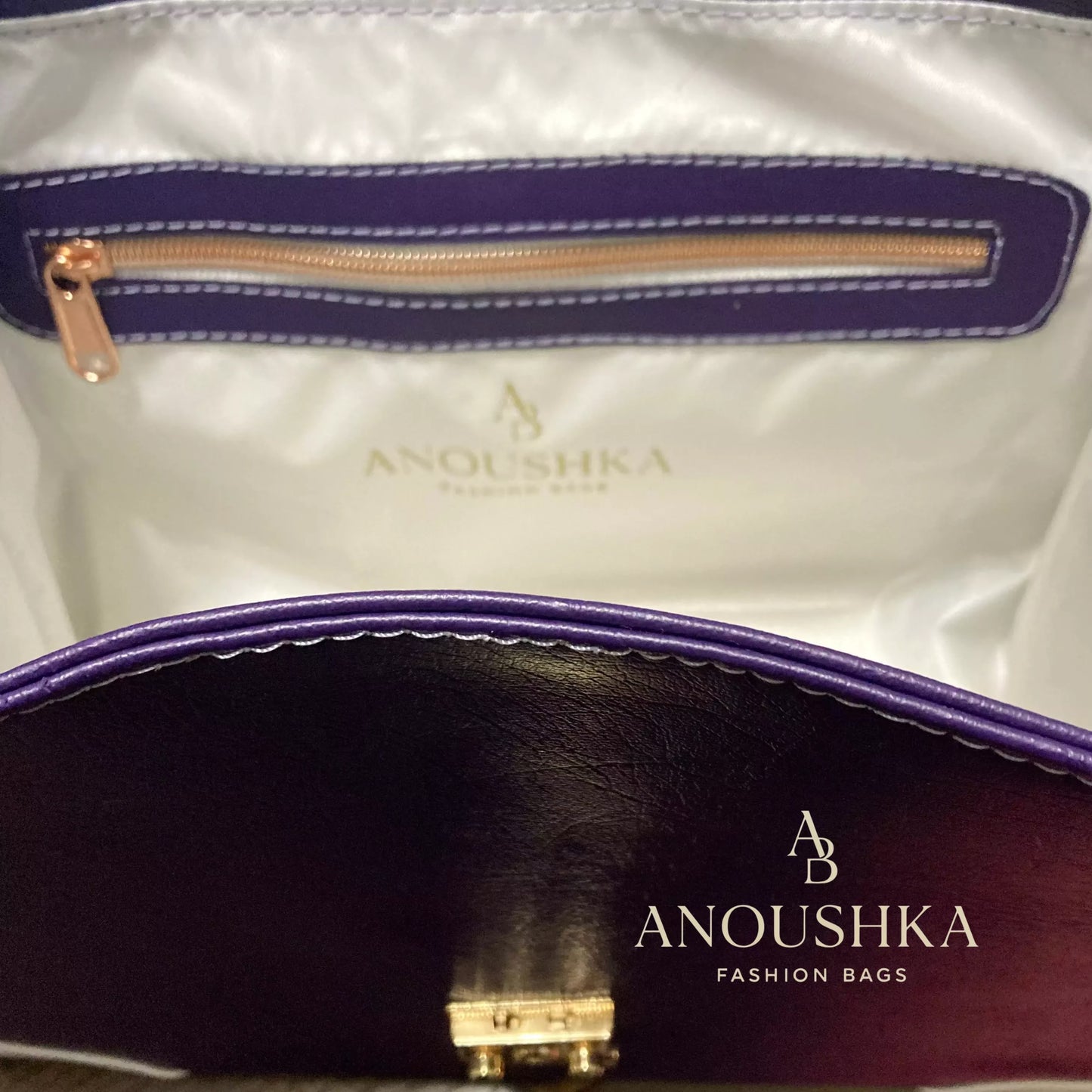 Jasmine Handbag(Purple&White)