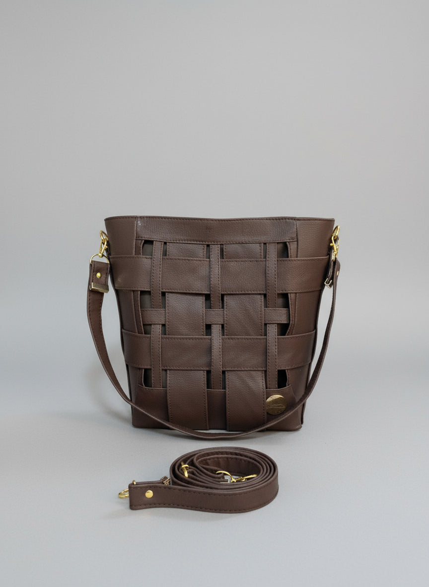 Willow Woven Tote Bag(brown)