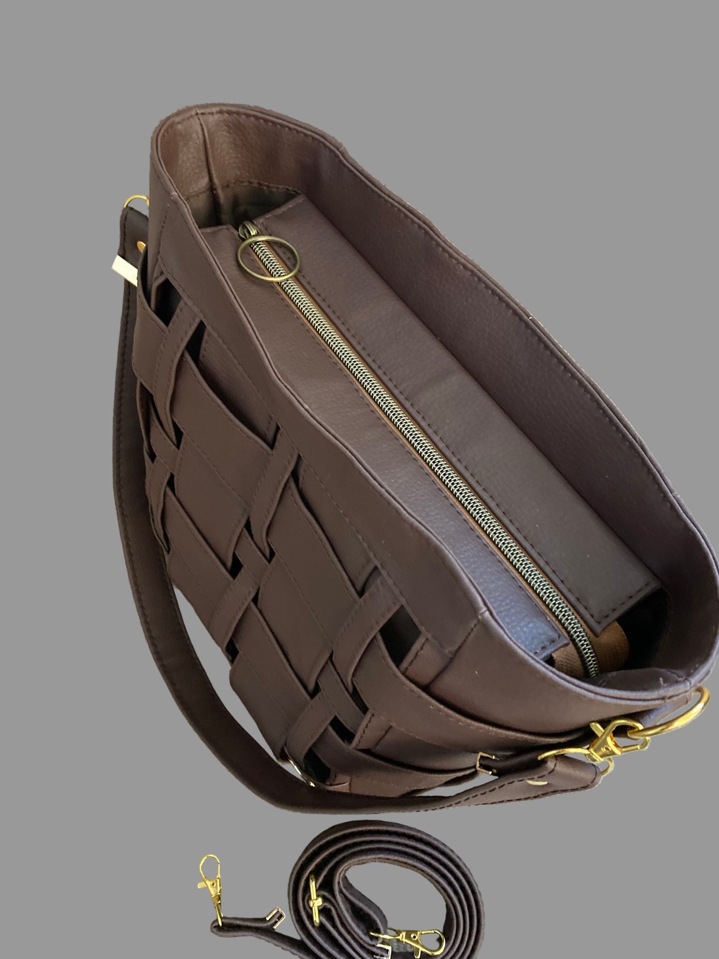 Willow Woven Tote Bag(brown)