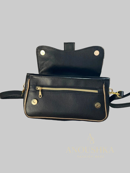 Juanita Crossbody Bag (Black/Gold)
