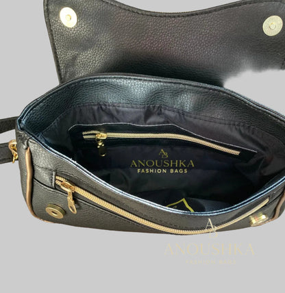 Juanita Crossbody Bag (Black/Gold)