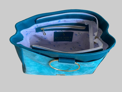 Anoushka Halo Luxury Tote Bag(Teal)