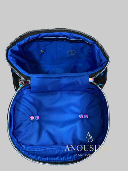Fernweh luxury vanity cosmetics case (Black/Blue)