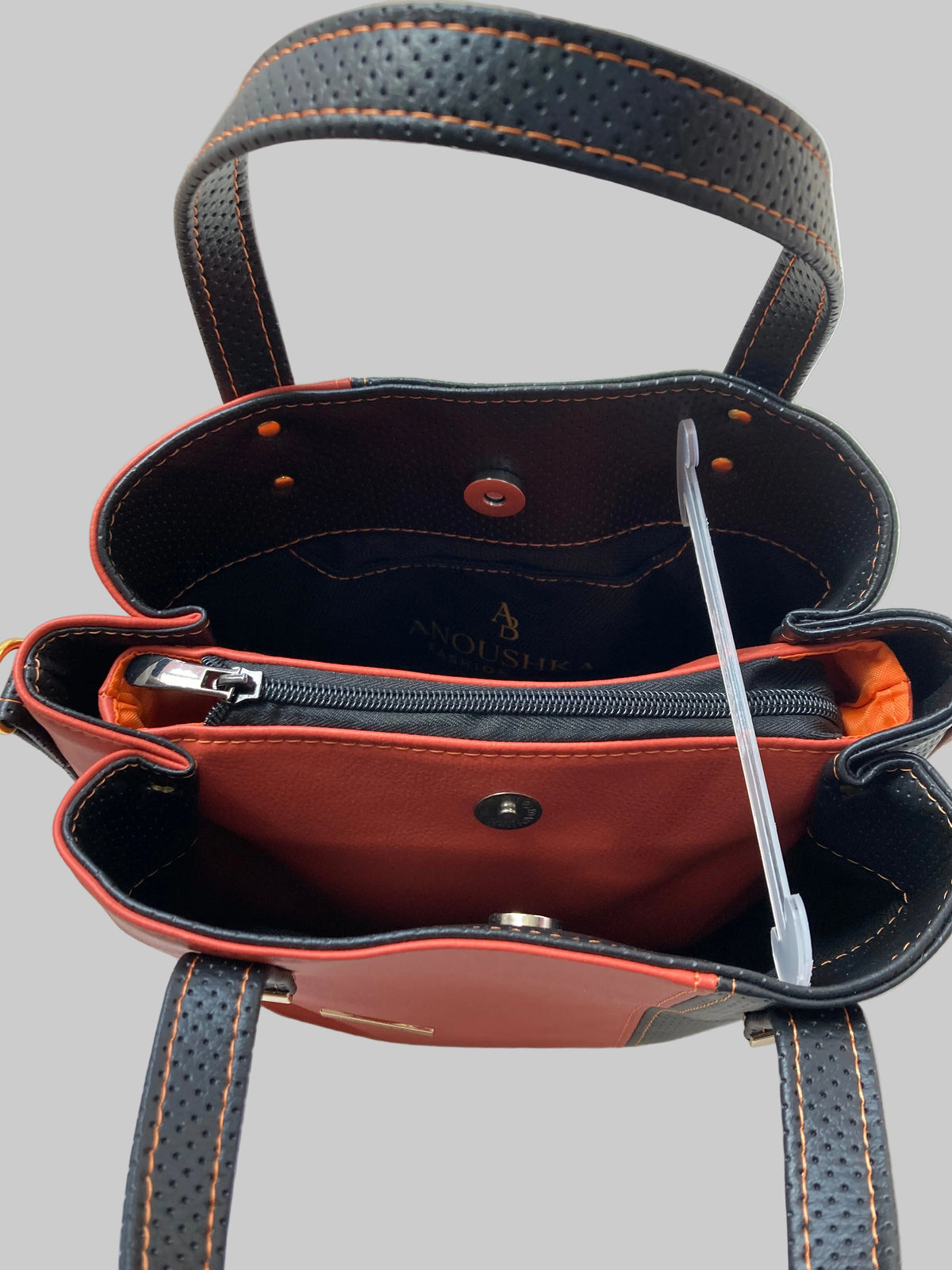 Soraya Divider Handbag (orange/Black)