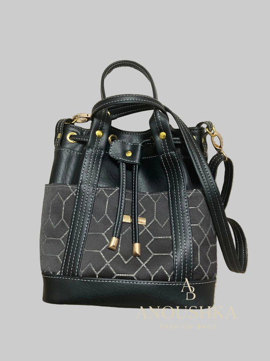 MARZIA Bucket Bag (Black&White)