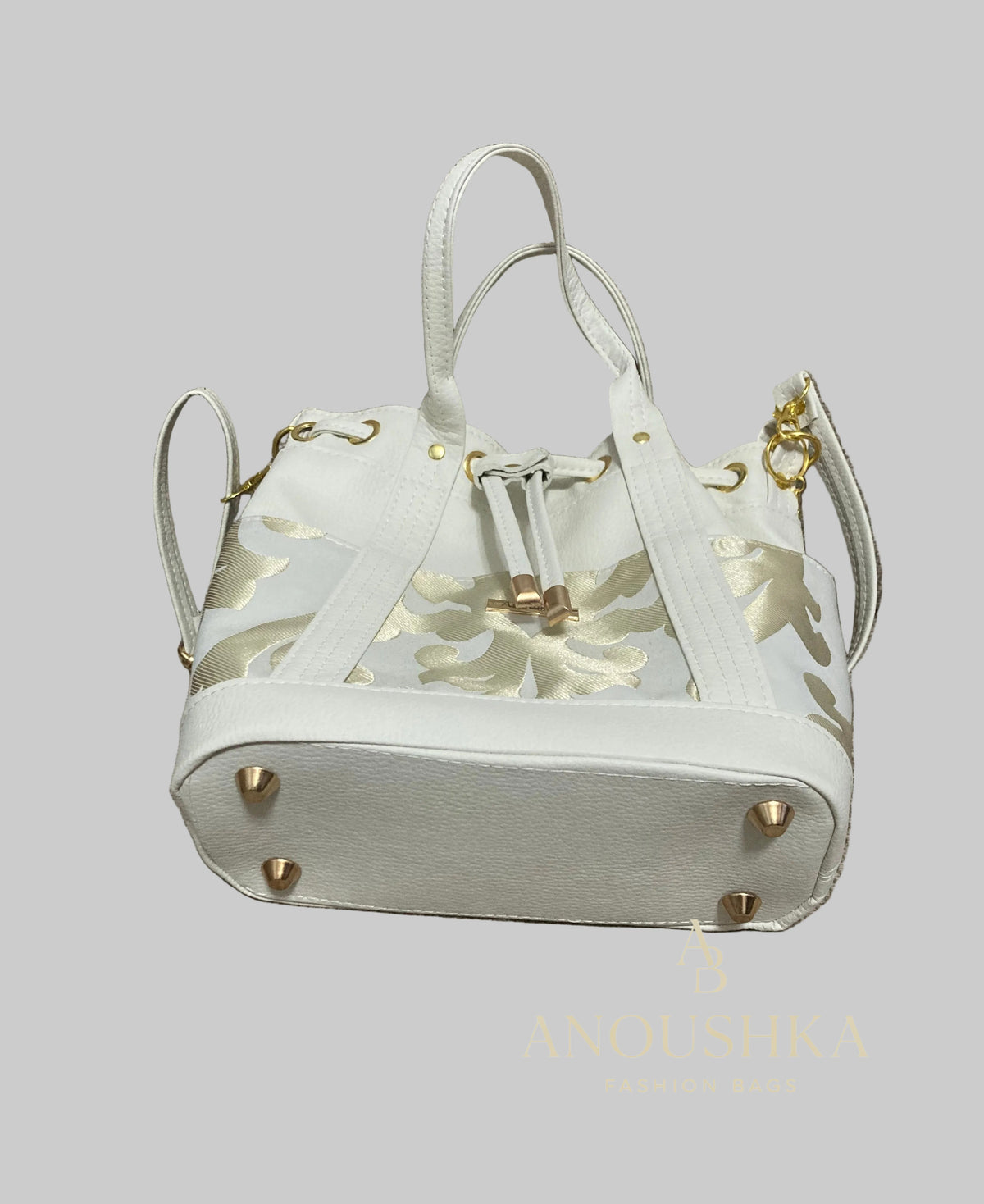 MARZIA Bucket Bag (White&Gold)