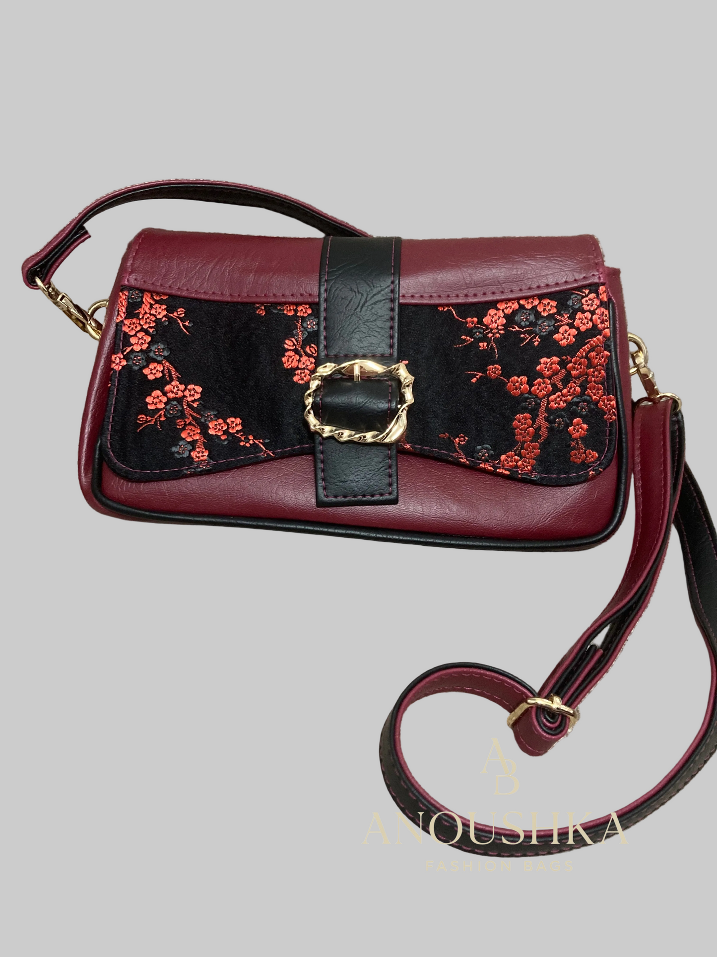 Juanita Crossbody Bag (Red/Floral)