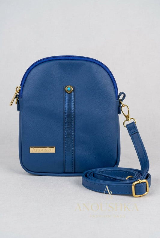 Delilah dual compartment crossbody bag (blue)