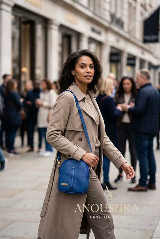 Delilah dual compartment crossbody bag (blue)