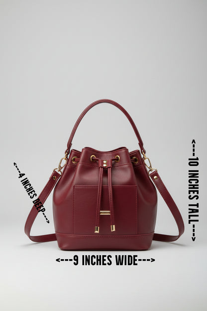 MARZIA Bucket Bag (Maroon)
