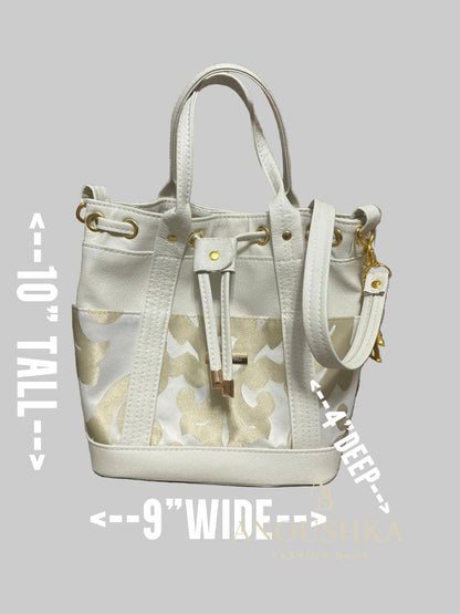 MARZIA Bucket Bag (White&Gold)