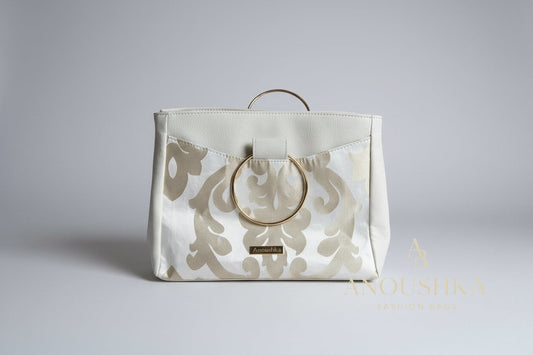 Anoushka Halo Luxury Tote Bag (White)